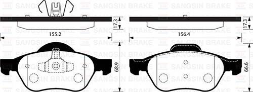 HI-Q SP1414 | Ön Balata Megane II 02 > Scenic II 02 > Clio III 05 > 1.5 DCI 1.6 16V 2.0 16V