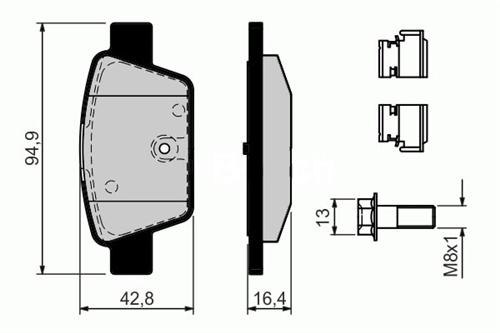 HI-Q SP1893 | Arka Fren Balatası Fiat Stilo 02 > Linea 07 > Bravo II 07 > 14 Alfa Romeo Mito 08 > Multıpla 99 >