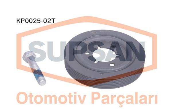 SUPSAN KP0025-02T | Krank Kasnağı (1 Adet Civata-Pul) (Peugeot:206-307-Partner 1.6 16V 2.0 HDI / Citroen:C5-C8 2.0 HDI)