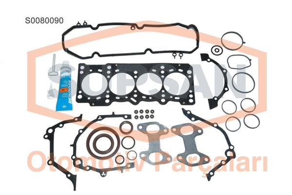 SUPSAN S0080090 | Motor Takım Contası Keçeli Subap Lastikli Silindir Kapaklı Doblo Palio Punto 1.4 8V Fıre (350A1,000)