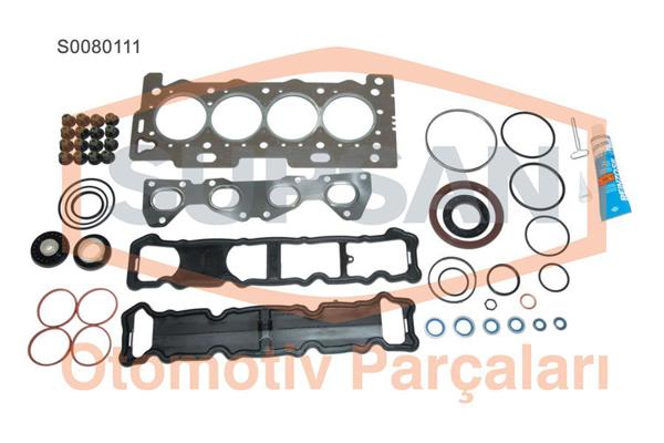 SUPSAN S0080111 | Motor Takım Contası (Alt / Üst Full) S,K,C Dahıl Keçeli Subap Lastikli P1007 P206 P207 P307 C2 C3 C4