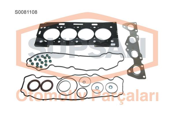 SUPSAN S0081108 | Üst Takım Contası Keçeli Subap Lastikli P206 P207 P307 P308 Partner II Berlingo II C2 C3 II Xsara Tu5jp4 1.6 16V