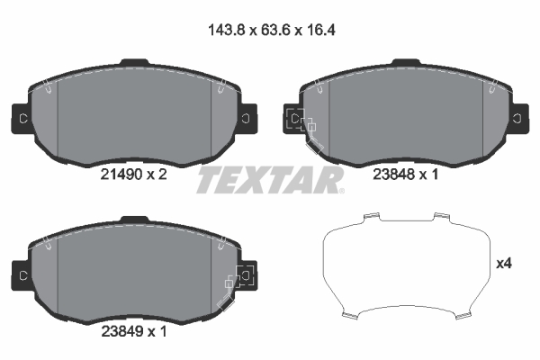 TEXTAR 2149001 | Fren Balatası Ön Gs (S14) 3.0 24V 93-97