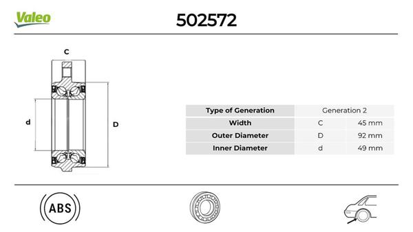 VALEO 502572 | Teker Poryası Arka BMW F10 F01 F02 F03 F04