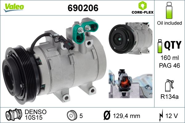VALEO 690206 | Kompresor Hyundai Santa Fe