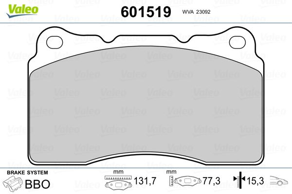 VALEO 9001793 | Ön Fren Balatası Volvo S60 2.5 Volvo V70 2.5 Renault Megane III Rs
