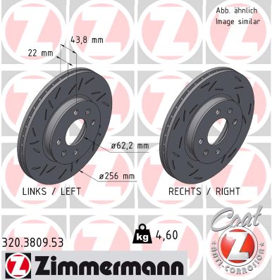 ZIMMERMANN 320.3809.53 | Hyundai Accent Blue 12- i20 15-Rio 12-Performans Delikli Ön Fren Disk Kaplamalı 256-4 | 1 Adet