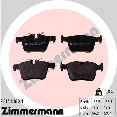 ZIMMERMANN 22141.160.1 | Fren Balatası Arka