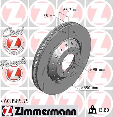 ZIMMERMANN 460.1585.75 | Fren Diski Sağ Formula Z