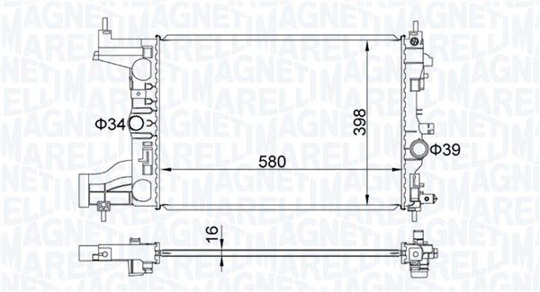 MAGNETI MARELLI 350213206200 | Radyatör Astra.J 1.6 16V *A16xer* + Ms