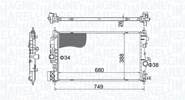 MAGNETI MARELLI 350213206300 | Radyatör Astra.J 2.0D *A20dth*