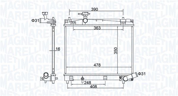 MAGNETI MARELLI 350213208400 | Radyatör 11 > Yaris-Verso 1.3