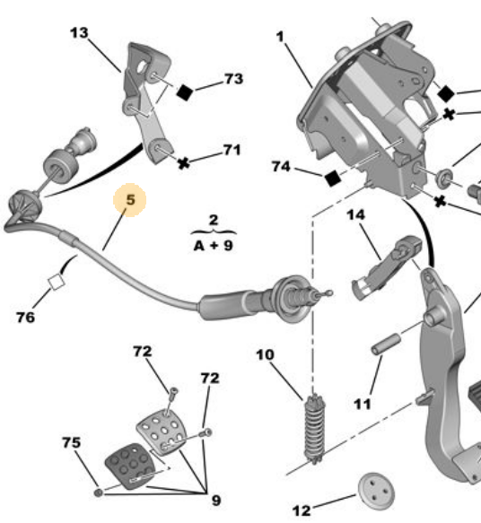 CAVO IT6001609 | Debriyaj Teli P206 1,4Hdı / 2.0 16V / Tu3jp Boy: 828 / 597 2003 -