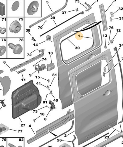 MOPAR (PSA) 9847296680 | Sağ Sürgülü Kapı