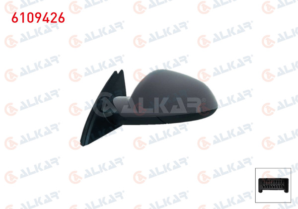 ALKAR 6109426 | Dış Dikiz Aynası Sol Elektrikli Asferık Isıtmalı Astarlı Otomatik Katlanır Hafızalı 13 Pin Opel Insignia A (G09) 2008 -