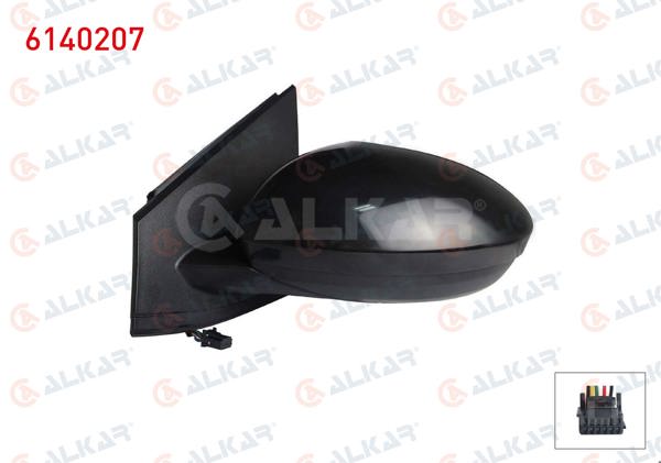 ALKAR 6140207 | Dış Dikiz Aynası Sol Elektrikli Isıtmalı 5 Pin Dacia Sandero / Stepway II (B8_) 2021-/ Jogger 2022-/ Logan III 2021 -