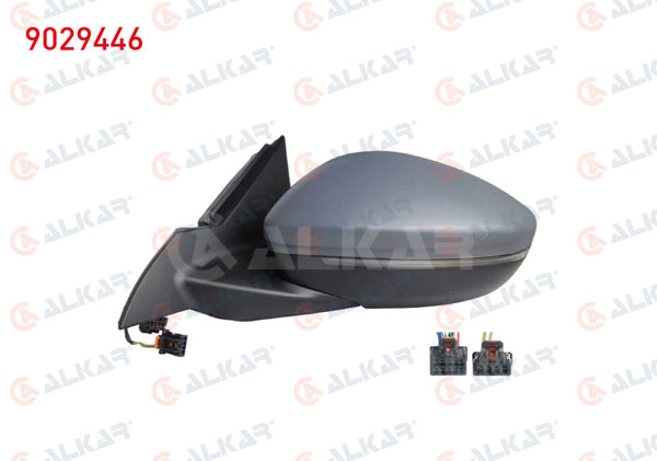 ALKAR 9029446 | Dış Dikiz Aynası Sol Elektrikli Isıtmalı Astarlı Otomatik Katlanır Sinyalli Alt Aydınlatmalı Kör Noktalı 10 + 2 Pin Opel Mokka 2020 -