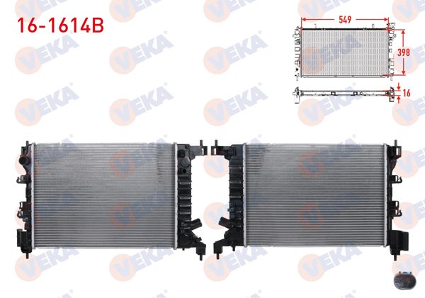 VEKA 16-1614B | Su Radyatörü Brazing Chevrolet Aveo (T300) 1.2 16V M-T Ac + /-2011-2014