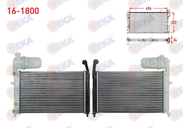 VEKA 16-1800 | Su Radyatörü Mekanik Fiat Tempra 1.4 Karburatorlu Bıdonlu M-T 1992-1999