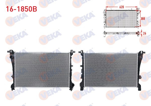VEKA 16-1850B | Su Radyatörü Brazing Fiat 500L 0.9-1.3 Mjt-1.4İ-1.6 Mjt 2012 -