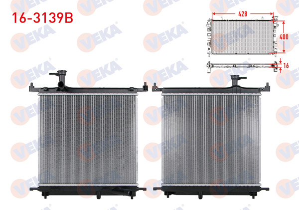 VEKA 16-3139B | Su Radyatörü Brazıng Nıssan Micra IV (K13) 1.2 M-T Ac + /-2010 -