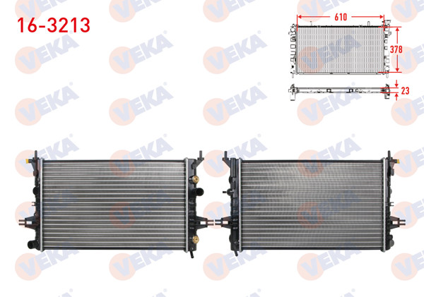 VEKA 16-3213 | Su Radyatörü Mekanik Opel Astra G (F69) 1.4 16V A-T Ac + /-1998-2005