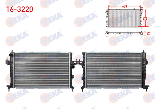 VEKA 16-3220 | Su Radyatörü Mekanik Opel Corsa C 1.7 Dtı M-T 2000-2006