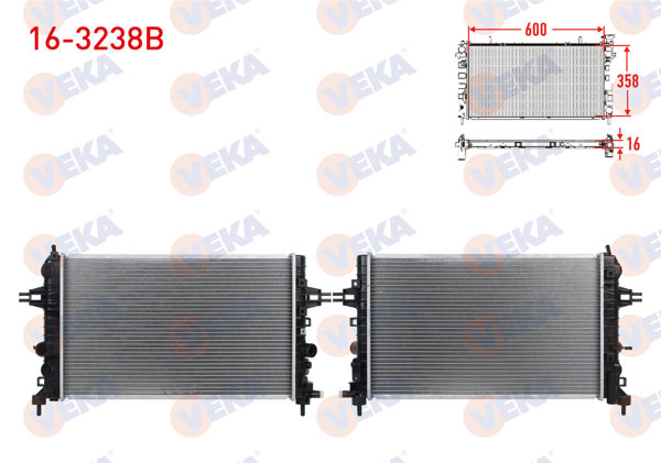 VEKA 16-3238B | Su Radyatörü Brazing Opel Astra H 1.6İ M-T 2004-2010