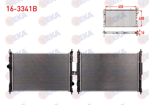 VEKA 16-3341B | Su Radyatörü Brazing Berlingo, Partner 1.5-1.6 Bluehdı 18-/ C4 Grand Picasso 1.6 HDI 06-/ Jumpy III 1.6-2.0 HDI 16-/ 308 II 1.5 Bluehdı-1.6 HDI-1.6 Thp 13-/ 5008 II 1.5-1.6 Bluehdı 14-/ 3008 / 508