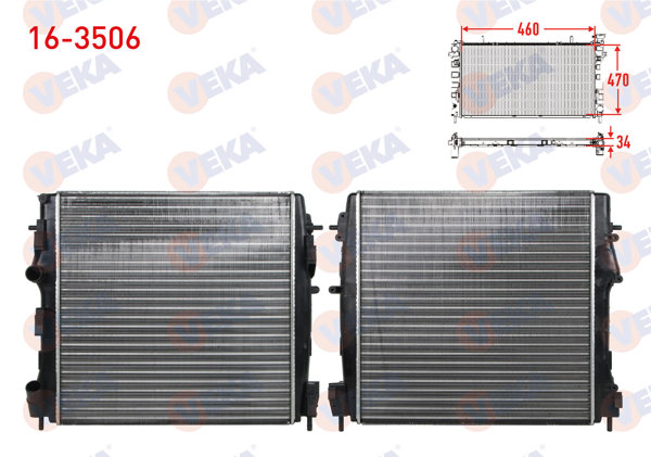 VEKA 16-3506 | Su Radyatörü Mekanik Renault Kangoo (Kc0 / 1) 1.5 DCI M-T Ac + 1998-2008