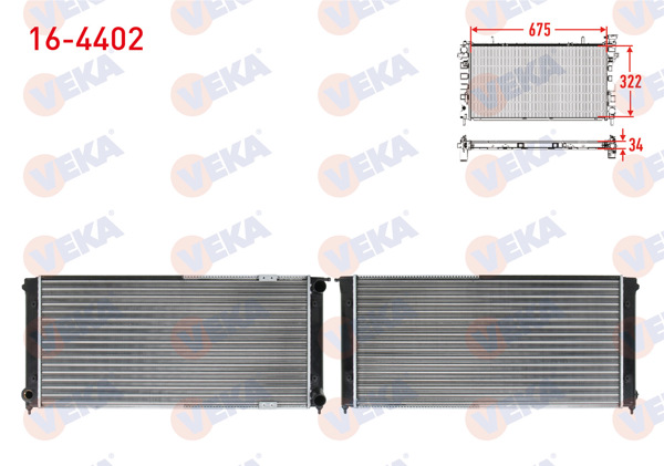 VEKA 16-4402 | Su Radyatörü Mekanik Volkswagen Golf II (19E,1G1) 1.6 TD M-T 1983-1992