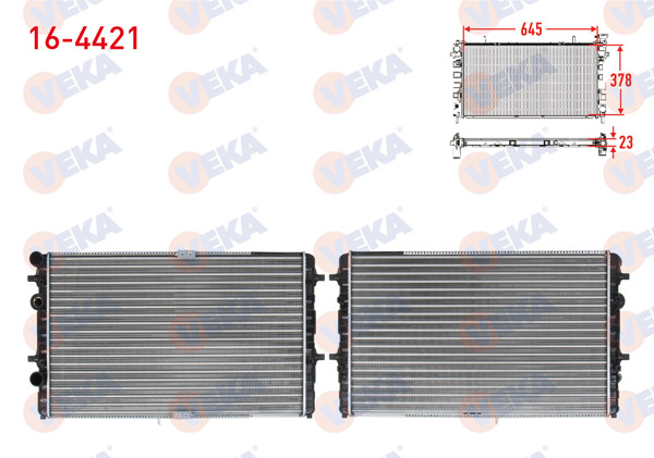 VEKA 16-4421 | Su Radyatörü Mekanik Volkswagen Polo Classic (6Kv2) 1.9 TDI M-T 1995-2001