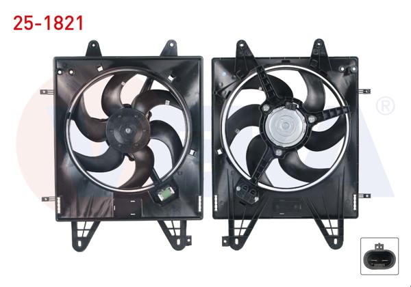 VEKA 25-1821 | Fan Motoru (Su + Klima) Davlumbazlı Tekli Fan Rezistanslı Fiat Marea (185) 1.6İ 16V 1996-2007