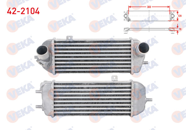 VEKA 42-2104 | Turbo Radyatörü (Intercooler) Hyundai i20 1.4 CRDI 2008-2012 / Ix20 1.4 CRDI 2010-/ Kia Soul 1.6 CRDI 2009-/ Kia Venga 1.4 CRDI-1.6 CRDI 2010 -