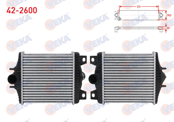 VEKA 42-2600 | Turbo Radyatörü (Intercooler) Land Rover Range Rover IV 3.0 TD-4.4 TD V8 2012-/ Range Rover Sport 3.0 TD 2013 -