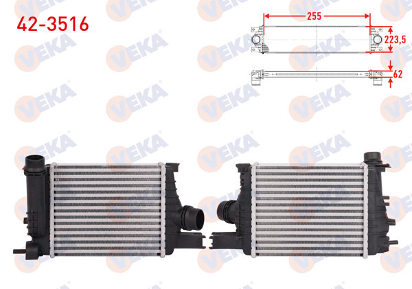 VEKA 42-3516 | Turbo Radyatörü (Intercooler) Clio IV (Bh) / Captur I (J5-H5) 1.5 DCI 90-110 Hp 2012-2015 -