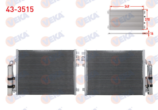 VEKA 43-3515 | Klima Radyatörü Renault Kangoo (Kc0 / 1) 1.5 DCI Tuplu M-T 1998-2008