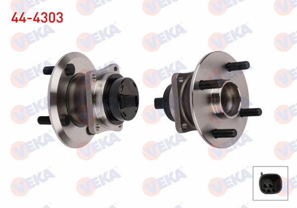 VEKA 44-4303 | Porya Sol-Sağ Arka Rulmanlı Toyota Corolla (_E12_) 1.4 D-4D 4 Bijon ABS Sensörlü 2002-2007