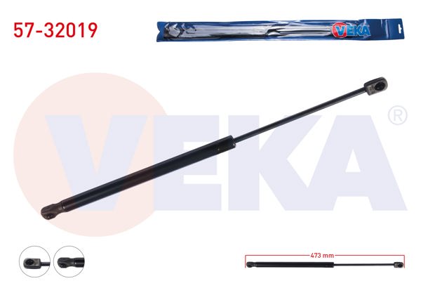 VEKA 57-32019 | Bagaj Amortisörü 473mm / 540N Opel Vectra A 1988-1995 | 2 Adet