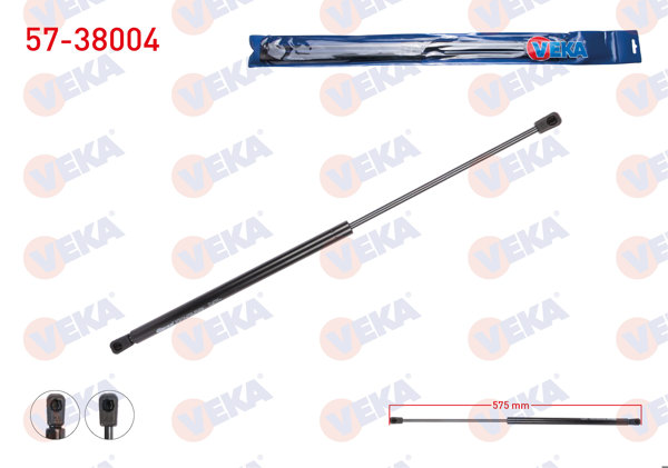 VEKA 57-38004 | Motor Kaput Amortisörü 575mm / 330N Seat Leon (1M1) 1999-2006 / Toledo II (1M2) 1999-2006 | 2 Adet