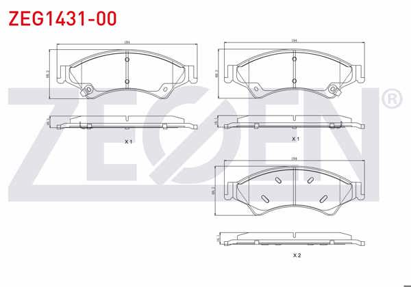 ZEGEN ZEG1431-00 | Fren Balata Ön Ikazlı Ford Ranger (Tke) 2.2 TDCI 4X4 2011-/ Ranger (Tke) 2.5 TDCI 4X4 2011-/ Ranger 3.0 TDCI 4X4 2011-/ Mazda Bt-50 2.5 Cd 4X4 2006-/ Volkswagen Amarok 2024 -