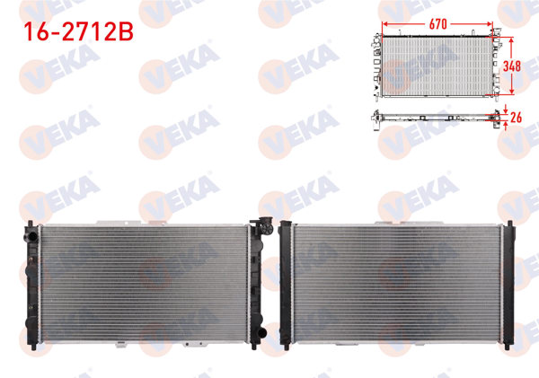 VEKA 16-2712B | Su Radyatörü Brazing Mazda Lantis 1.6 M-T 1994 -