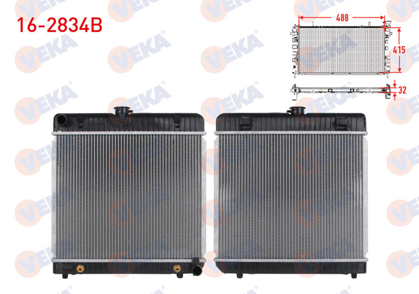 VEKA 16-2834B | Su Radyatörü Brazing Mercedes (W123) 2.0 A-T Ac + /-1977-1985