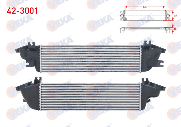 VEKA 42-3001 | Turbo Radyatörü (Intercooler) Mitsubishi L 200 (Kj_,Kk_,Kl_) 2.4 Dı-D 2015 -