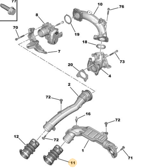 MOPAR (PSA) 9835265880 | Esanjör Giriş Hortumu