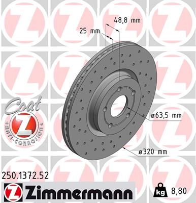 ZIMMERMANN 610.3709.52 | Fren Diski Sport | 2 Adet