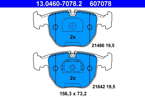 ATE 13.0460-7078.2 | Fren Balatası Ön BMW E39 E38 X3 E83 X5 E53