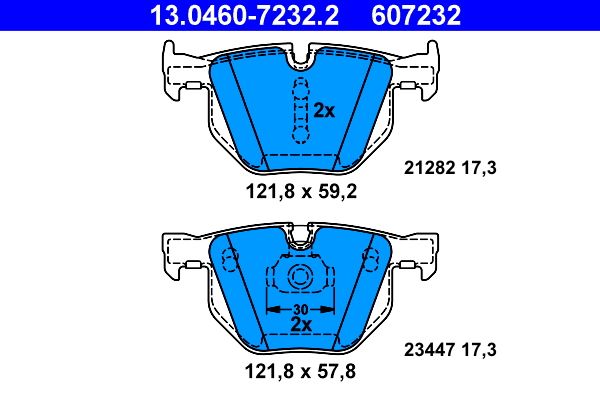ATE 13.0460-7232.2 | Fren Balatası Arka BMW X5 E70 F15 X6 E71 F16