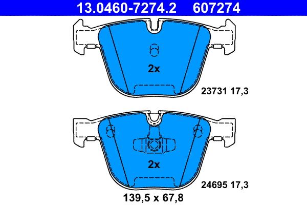 ATE 13.0460-7274.2 | Fren Balatası Arka BMW F07 F01 F02 F03 F04