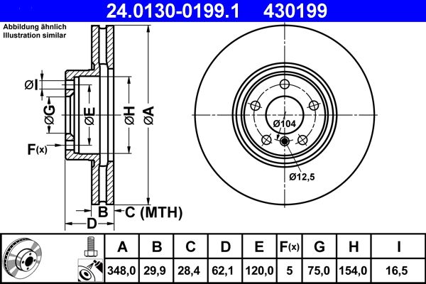 ATE 24.0130-0199.1 | Fren Diski Ön (348mm) BMW X5 E70 X6 E71 | 2 Adet